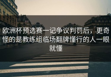 欧洲杯预选赛一记争议判罚后，更奇怪的是教练组临场翻牌懂行的人一眼就懂