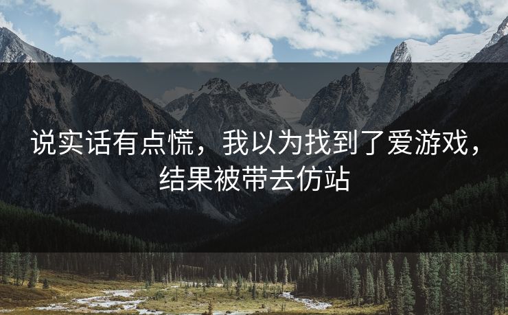 说实话有点慌,我以为找到了爱游戏,结果被带去仿站 说实话有点慌,我以为找到了爱游戏,结果被带去仿站