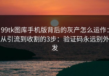 99tk图库手机版背后的灰产怎么运作：从引流到收割的3步：验证码永远别外发