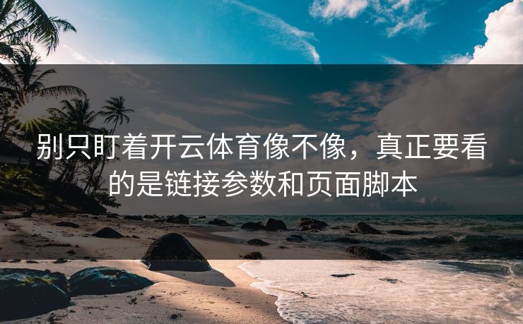 别只盯着开云体育像不像，真正要看的是链接参数和页面脚本